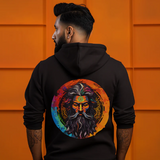 Aghori Printed Black Hoodie for Men