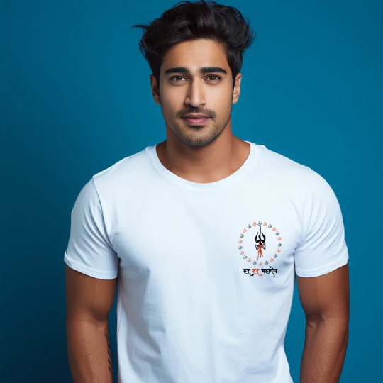 Har Har Mahadev Printed T Shirt For Men