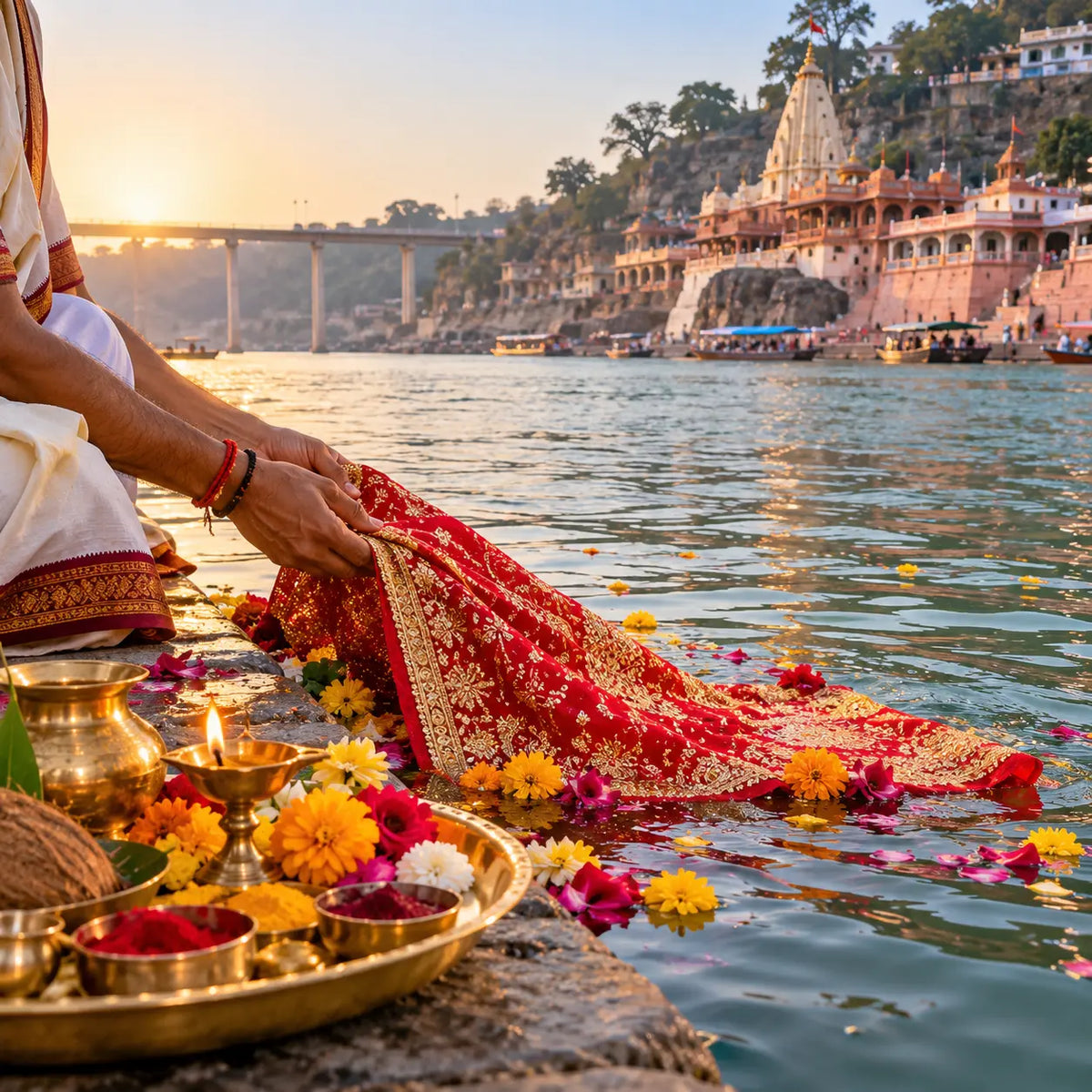 Narmada Mata Vastra Puja at Mamleshwar Mahadev, Omkareshwar