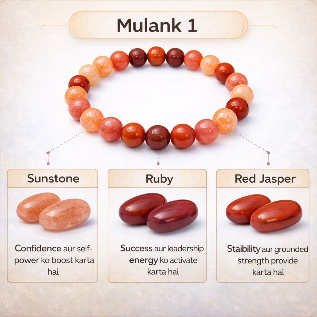 Mulank 1 Crystal Bracelet (Govt Lab Certified)