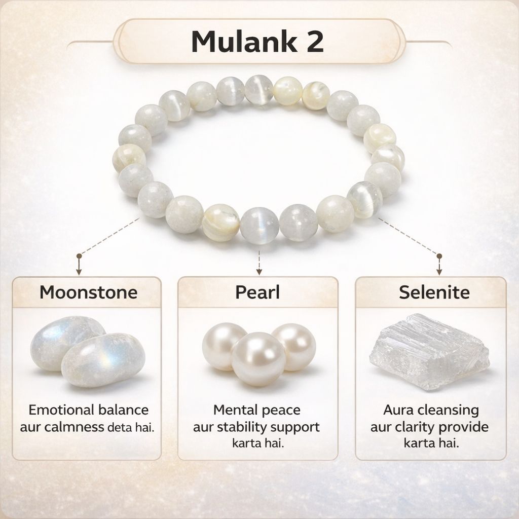 Mulank 2 Crystal Bracelet (Govt Lab Certified)