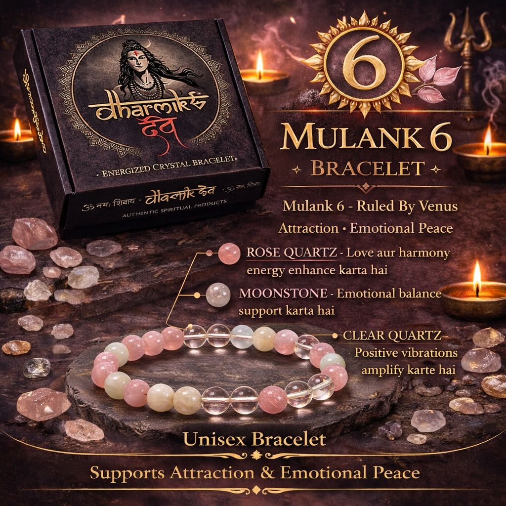 Mulank 6 Crystal Bracelet (Govt Lab Certified)