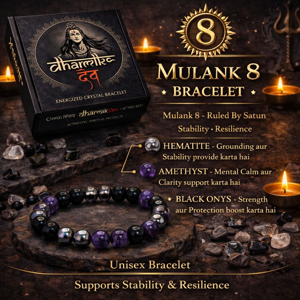Mulank 8 Crystal Bracelet (Govt Lab Certified)