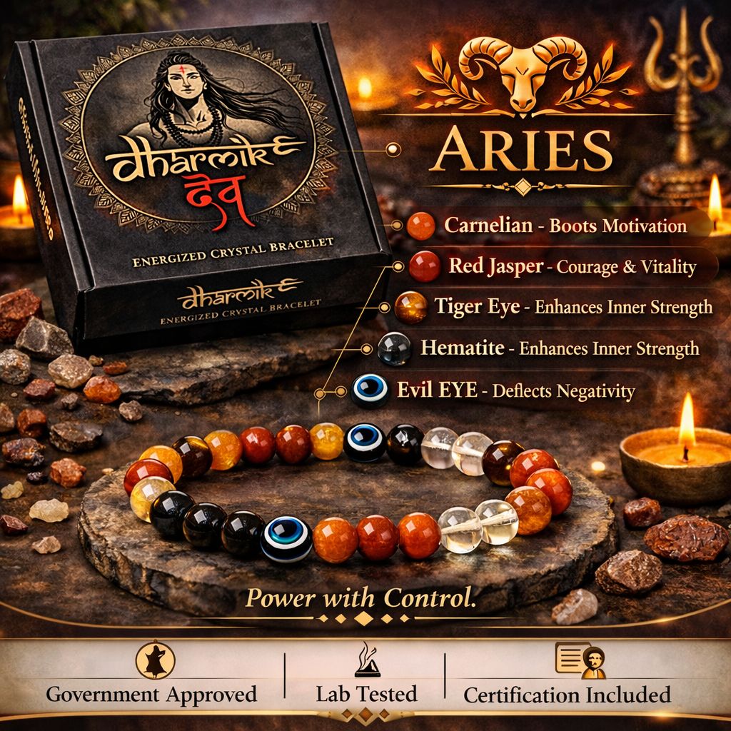 Aries (Mesha) Crystal Bracelet (Govt Lab Certified)