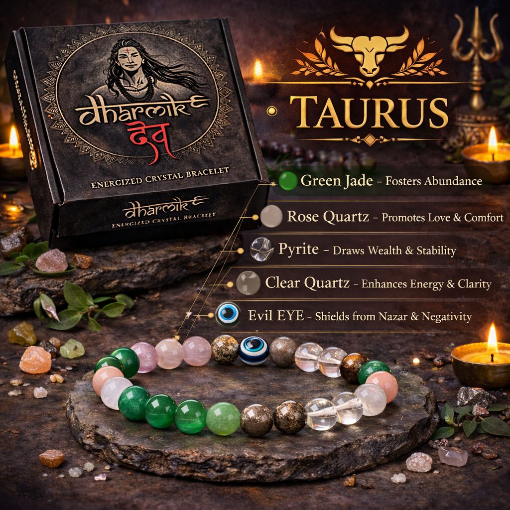 TAURUS (Vrishabh) Crystal Bracelet (Govt Lab Certified)