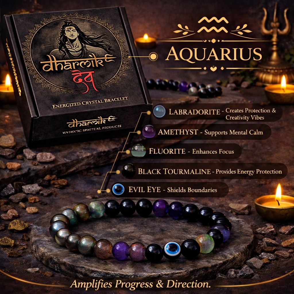 Aquarius (Kumbh) Crystal Bracelet (Govt Lab Certified)