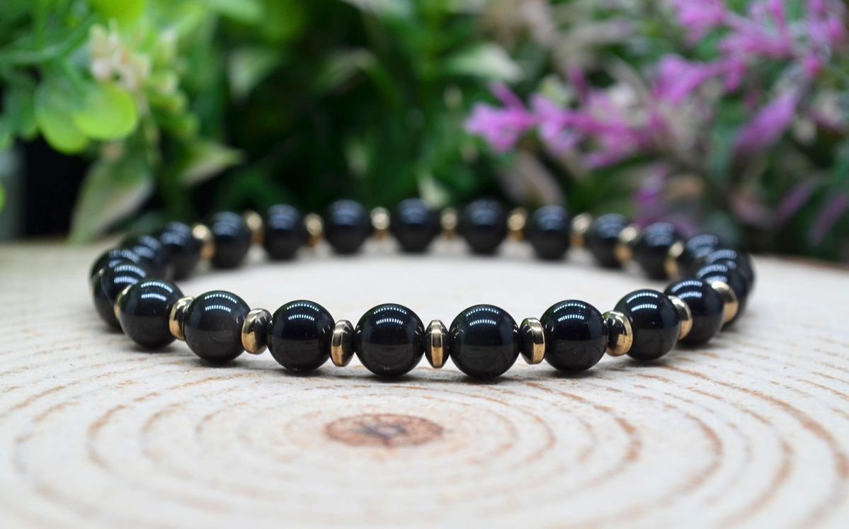 Richie Rich Bracelet with Pyrite & Black Obsidian