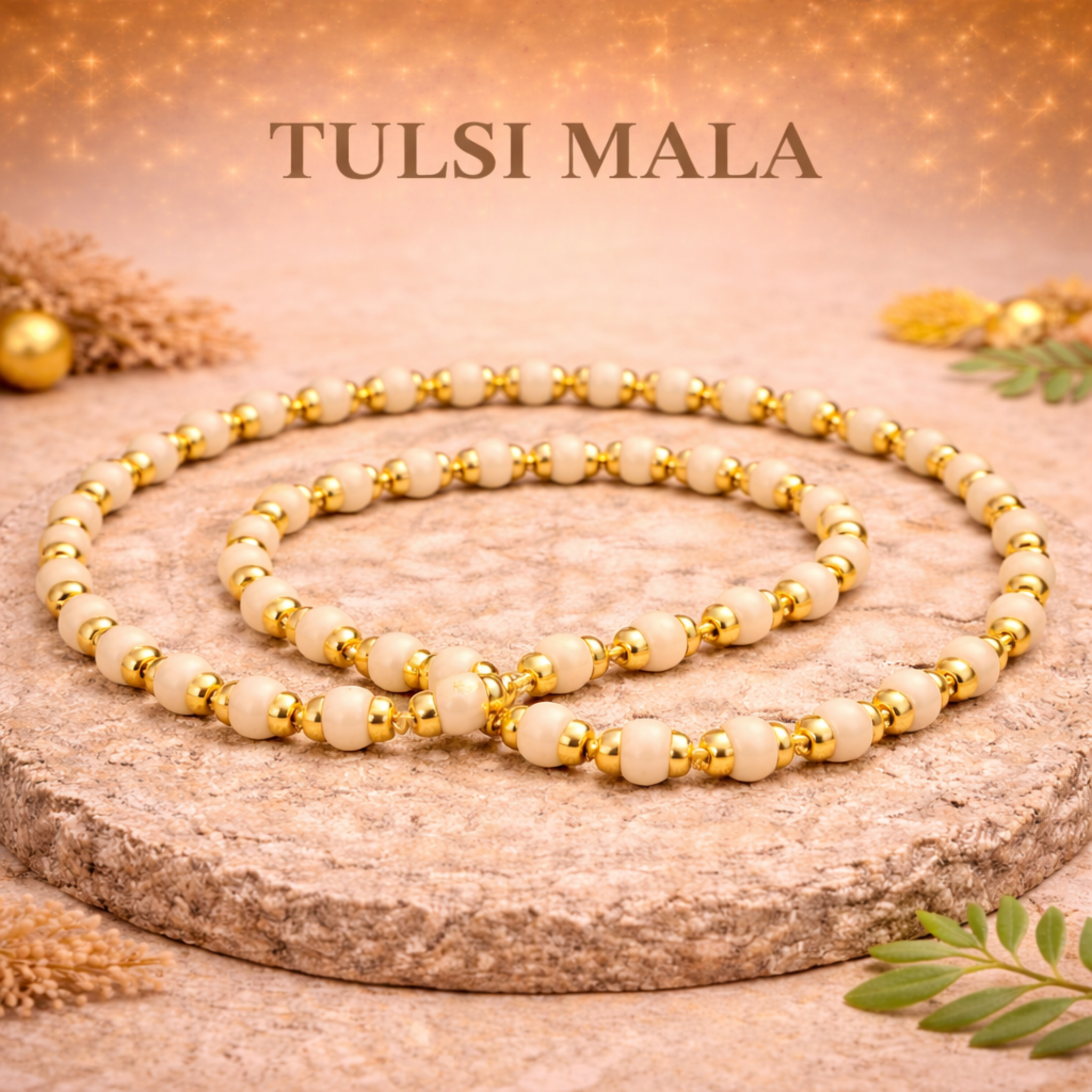 Gold Plated Tulsi Mala