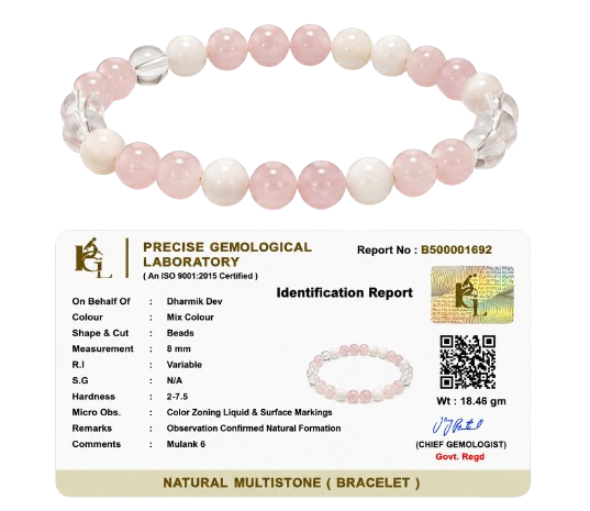 Mulank 6 Crystal Bracelet (Govt Lab Certified)