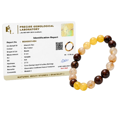 Mulank 3 Crystal Bracelet (Govt Lab Certified)