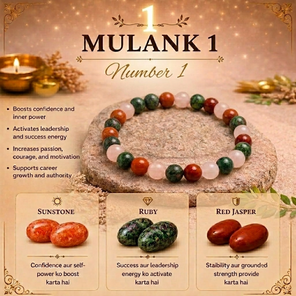 Mulank 1 Crystal Bracelet (Govt Lab Certified)
